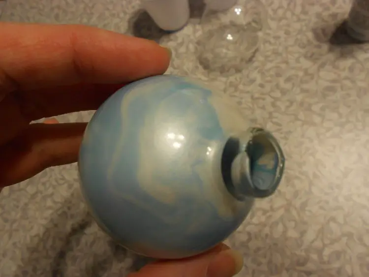 clar glass ornament completely covered with paint