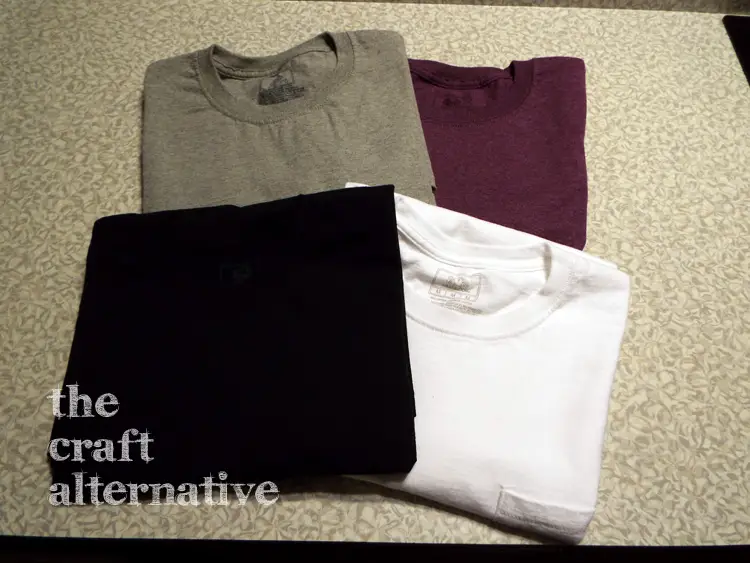 How to Make a T-Shirt into a Dress - shirts in assorted colors