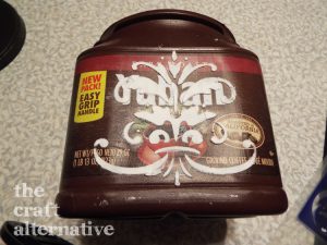 How to Make a Gift Box Using a Plastic Coffee Can remove stencil