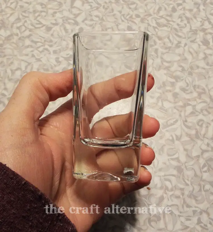 Make a Shot Glass, Etched and with Glitter plain glass