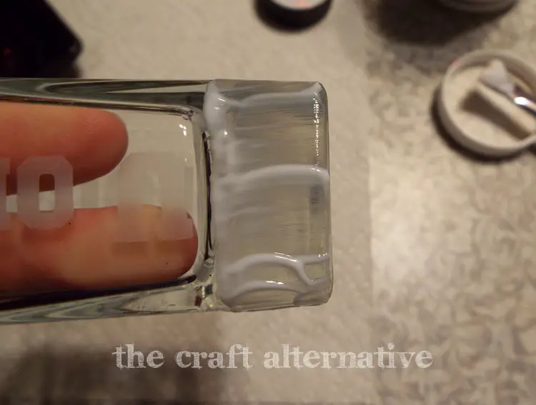 Make a Shot Glass, Etched and with Glitter apply Mod Podge