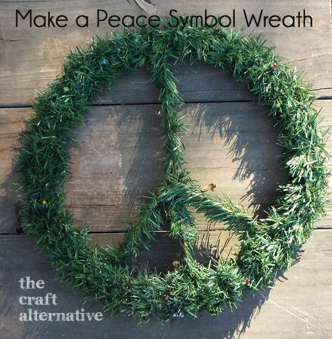how to make a peace symbol wreath