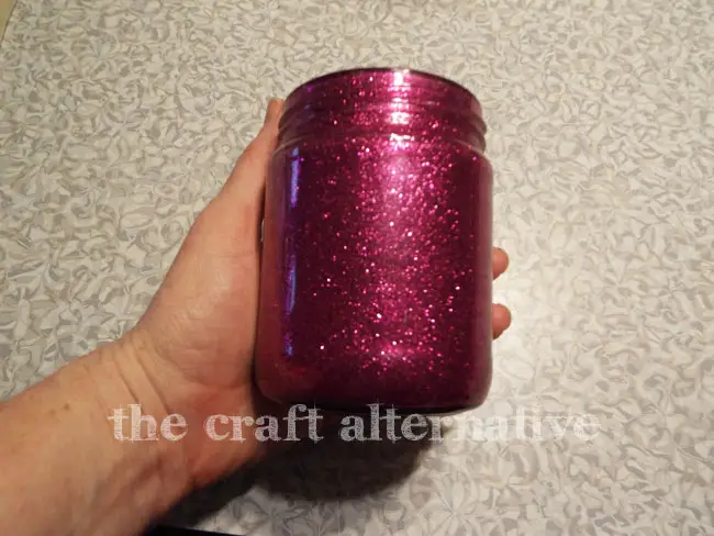 Add Glitter and Frosted Vinyl to a Recycled Jar_Glitter