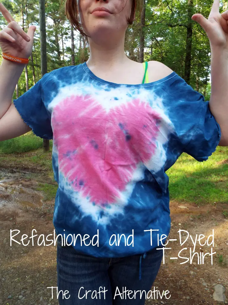 Refashioned and Tie-Dyed T-shirt