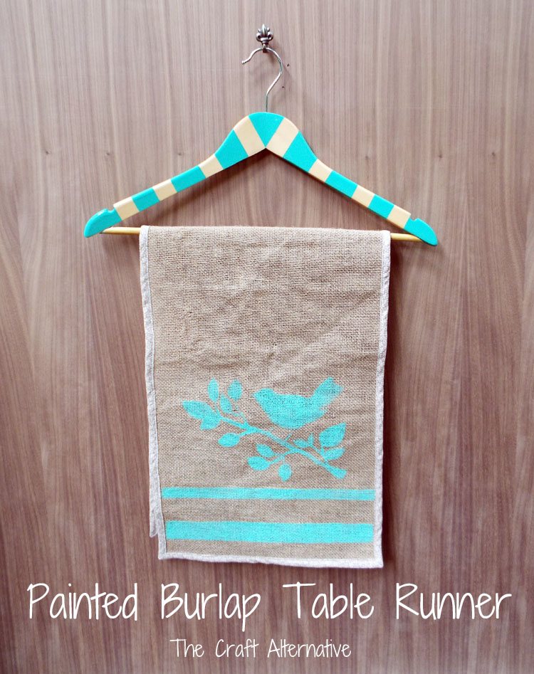 Painted Burlap Table Runner