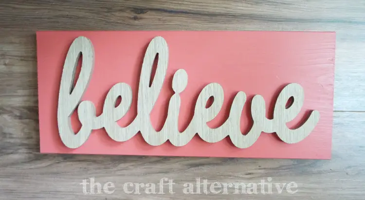 diy word wall art - completed