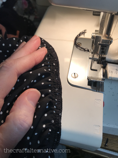 adding flirty sleeves to a t-shirt serging seam