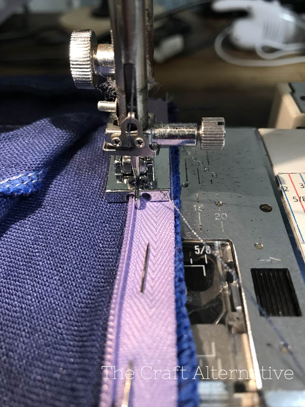 how to sew an invisible zipper sewing in place